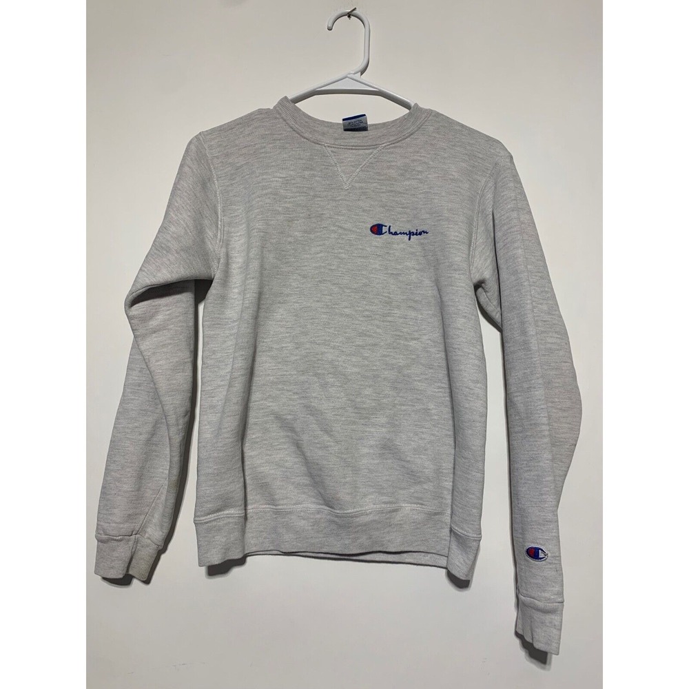 Champion Kids Youth Size XL (18-20) Gray Cotton Crewneck Sweatshirt Stains USA